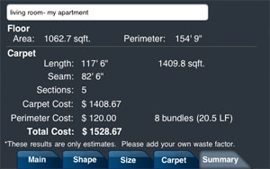 Carpet Estimate iPhone